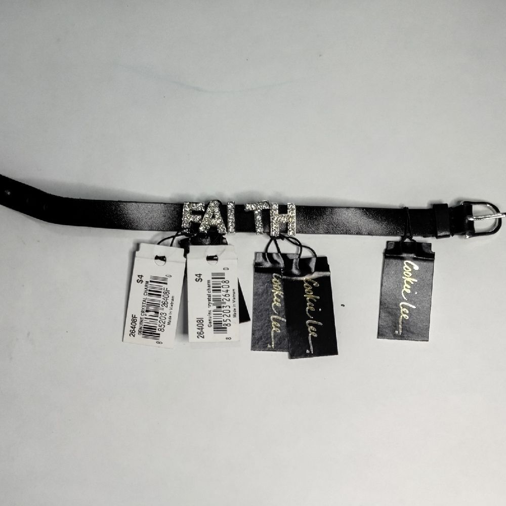 Black Faith Leather Bracelet